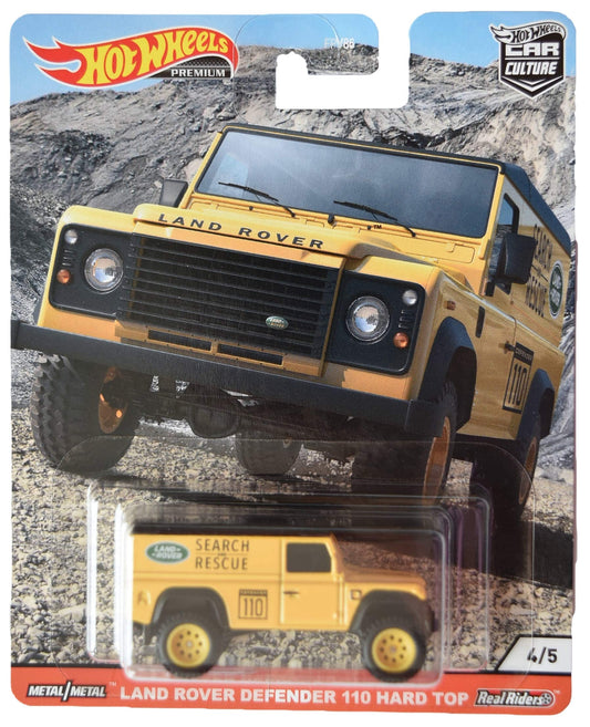 Hot Wheels Land Rover Defender 110 Hard Top - Yellow Car Culture 4/5