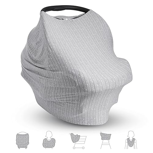 Munchkin® 5-in-1 Baby Car Seat Cover - Versatile Nursing Cover Up for Breastfeeding, High Chair and Carrier Protection with XtraGuard™ Silver-Ion…