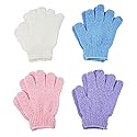 ATB 4 Pairs Exfoliating Gloves - Premium Scrub Wash Mitt for Bath or Shower - Luxury Spa Exfoliation Accessories For Men and Women