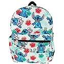 Lilo and Stitch 16 Inch Allover Print Backpack with Laptop Sleeve (White w/Side Pockets)