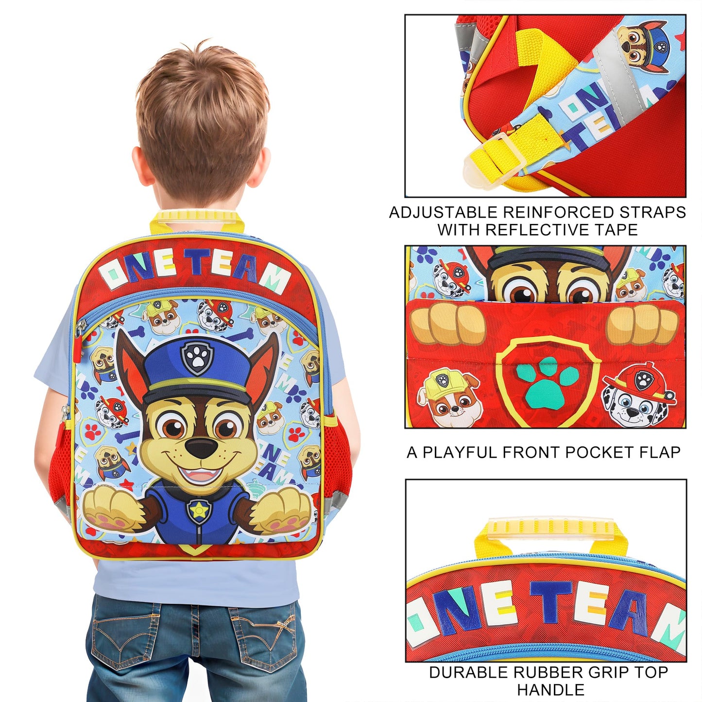 Paw Patrol Chase 16" Toddler Kid's Backpack For School And Travel