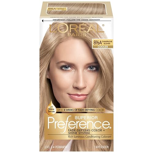 L'Oreal Paris Superior Preference Fade-Defying Color + Shine System, 8.5A Champagne Blonde(Packaging May Vary)