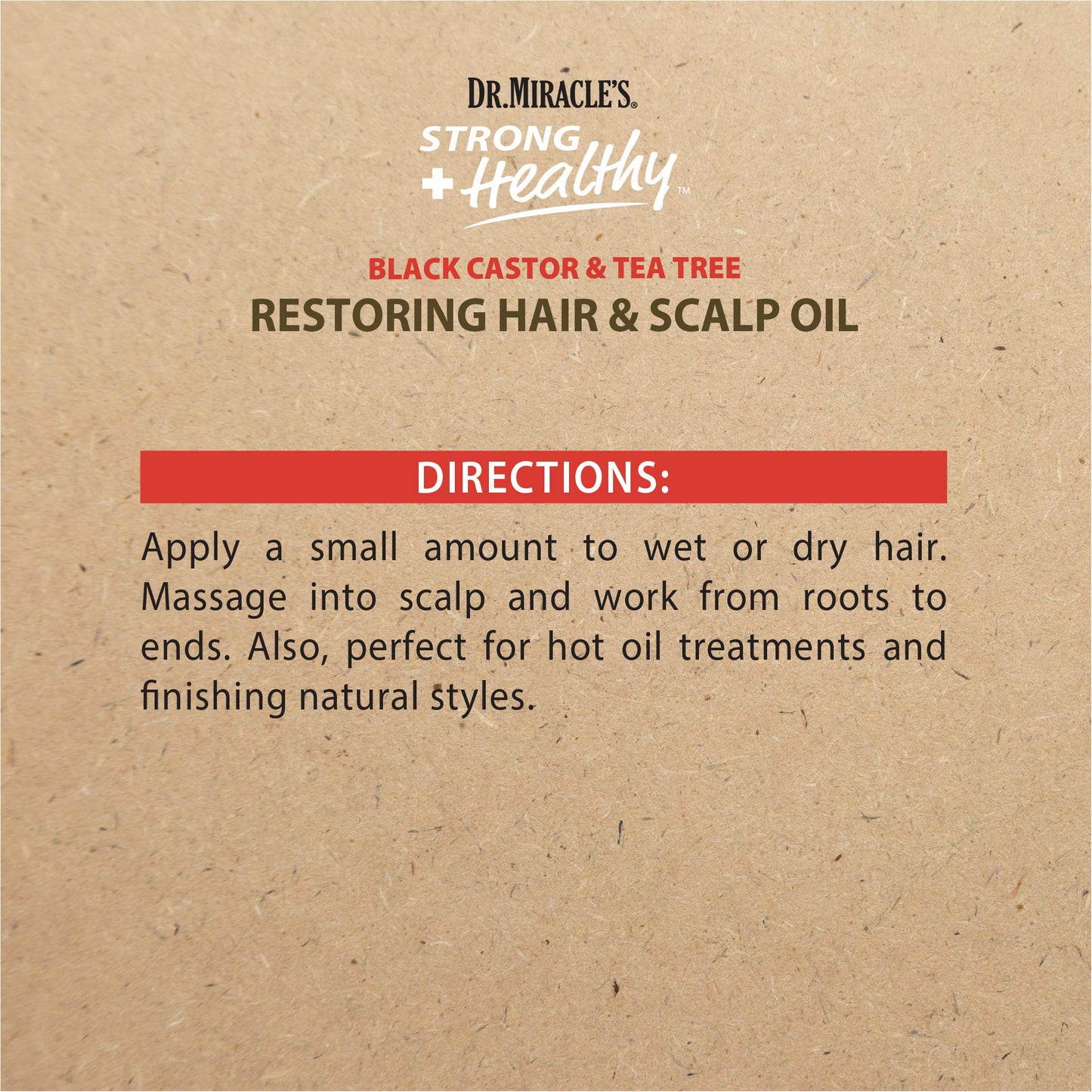 Dr. Miracle's Strong & Healthy Restoring Oil with Black Castor Oil, Tea Tree Oil, and Mango Butter for 2x Moisture - 4oz