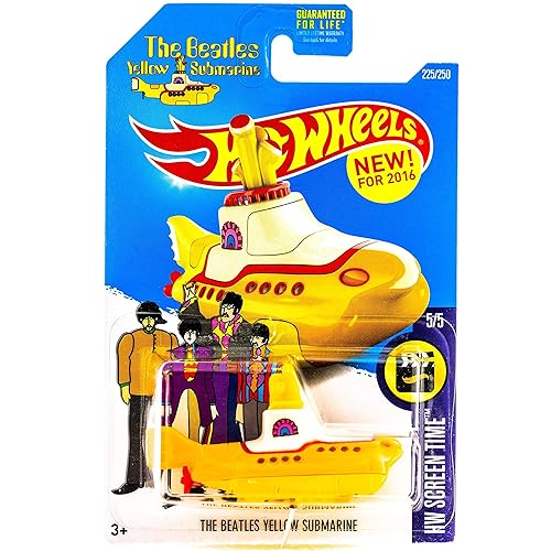 Hot Wheels 2016 HW Screen Time No. 225/250 1:64 Scaled The Beatles Yellow Submarine