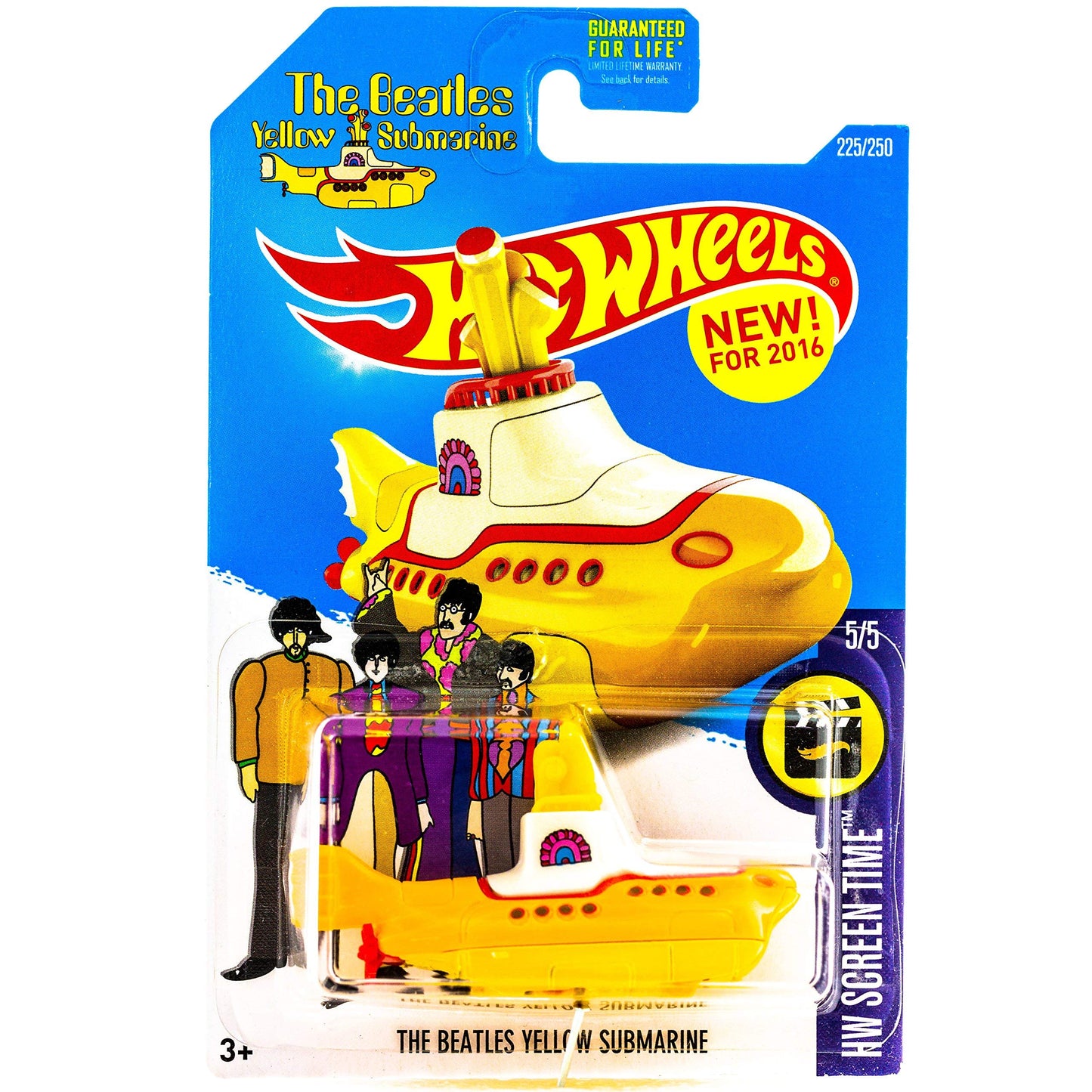 Hot Wheels 2016 HW Screen Time No. 225/250 1:64 Scaled The Beatles Yellow Submarine