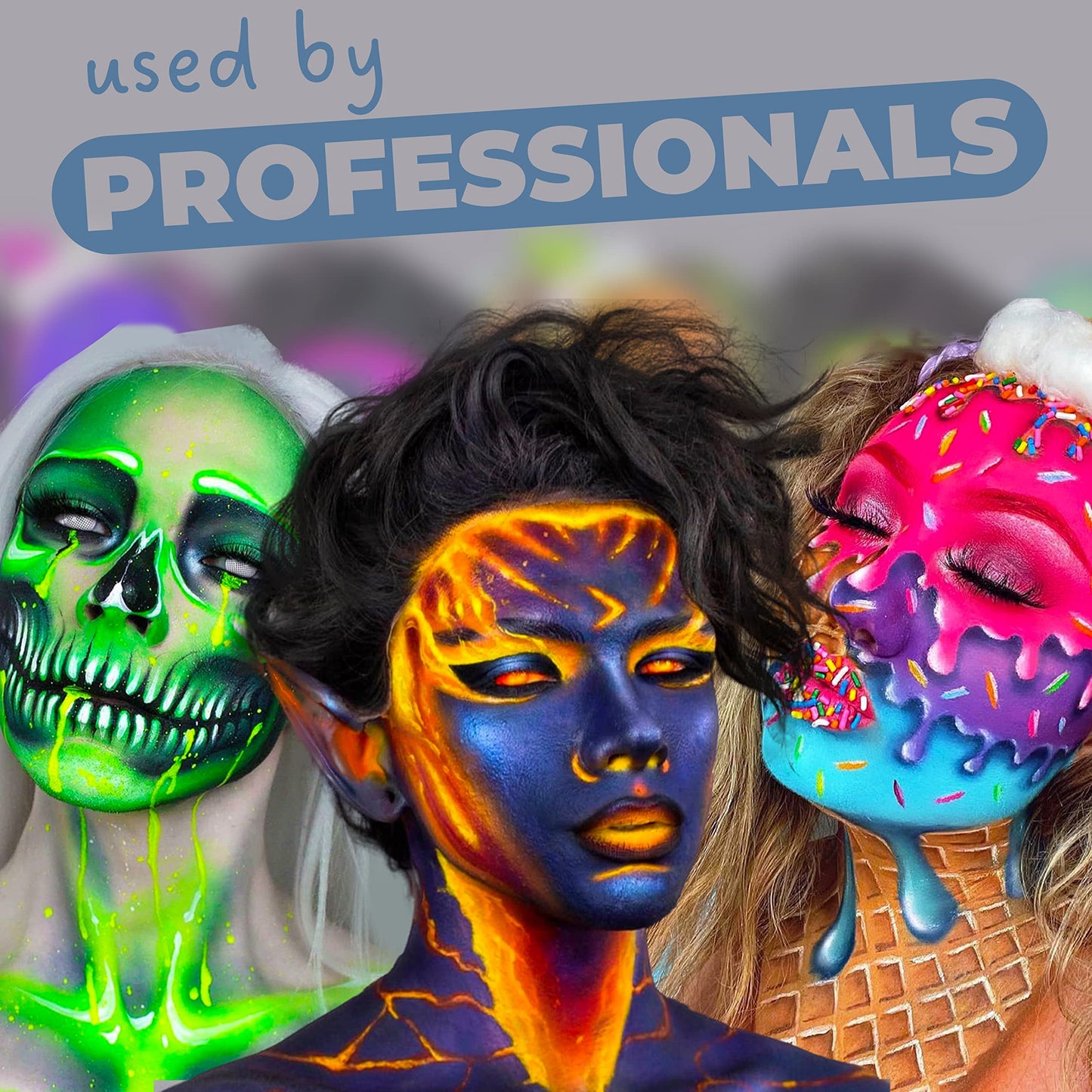 Blue Squid Face Paint Water Based Single Cake Professional Face Paint & Body Paint - Water Activated, Kids Adults Face Painting for Costume, Halloween