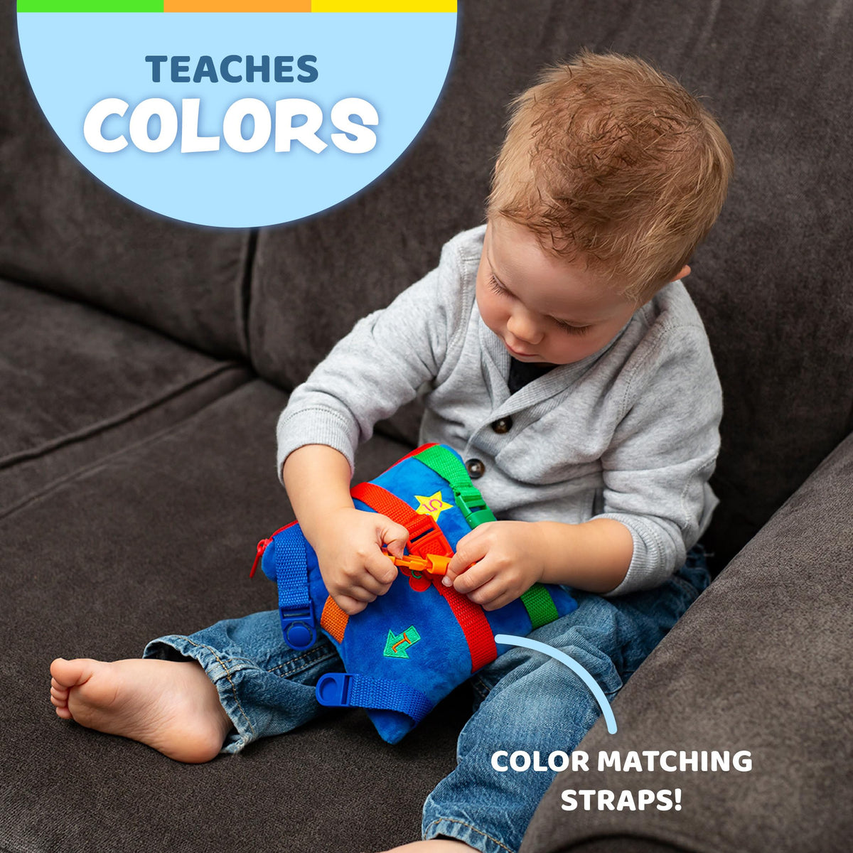 Buckle Toys Boomer Square Travel Essential for Toddlers 1-3, Road ...