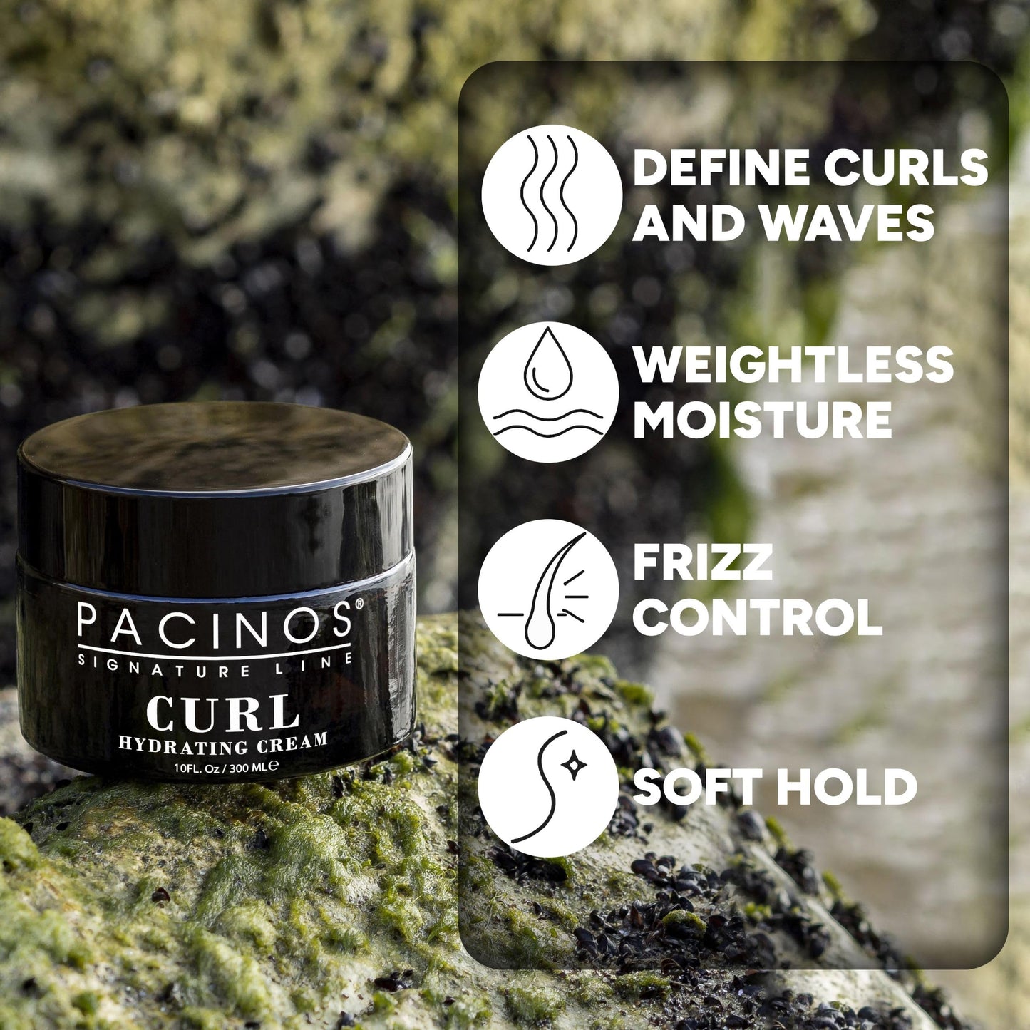 Pacinos Curl Hydrating Cream - Curl Defining and Frizz Control Styling Cream - Salon Quality for Moisture Control - 10 Oz