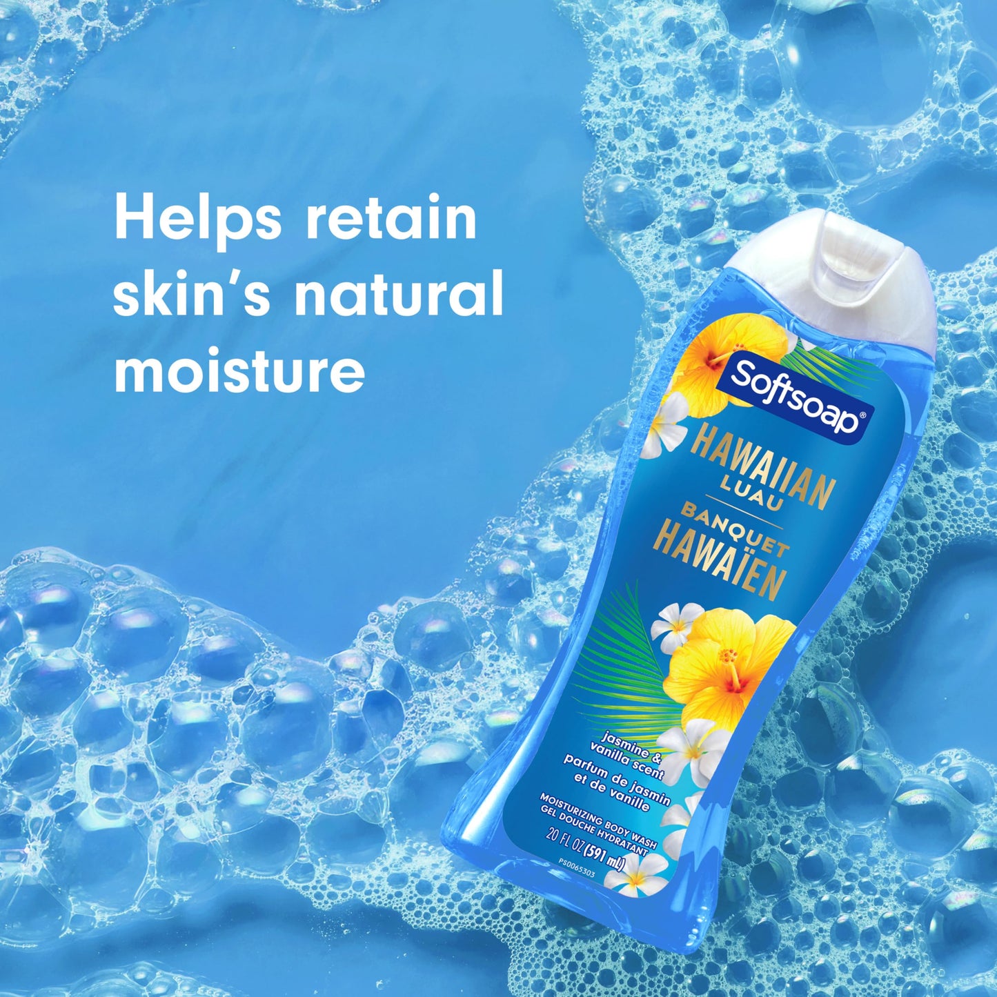 Softsoap Hawaiian Luau Moisturizing Body Wash, pH Balanced, Jasmine and Vanilla Scent, 20 fl oz
