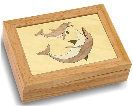 Wood Art Dolphin Box - Handmade USA - Unmatched Quality - Unique, No Two are the Same - Original Work of Wood Art. A Dolphin Gift, Ring, Trinket or…