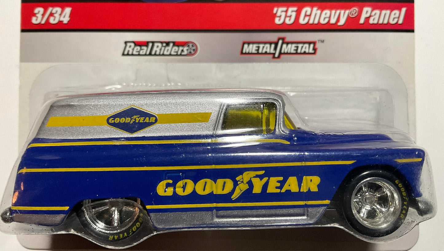 Hot Wheels 2010 1:64 Delivery Slick Rides '55 Chevy Panel w/Real Riders & Metal Body