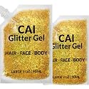 Face, Body & Hair Glitter Gel - Halloween Glitter for Kids and Women - 3 Oz Cosmetic-Grade Gel w/Moon & Stars for Festivals & Halloween Party, Easy
