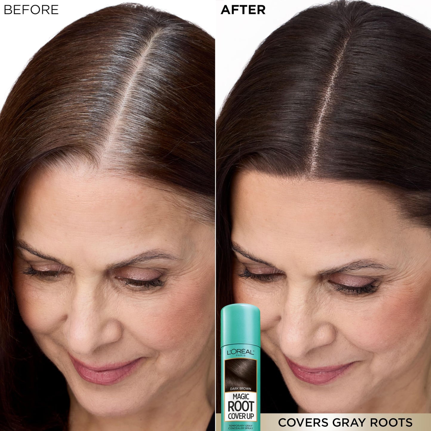 L'Oreal Paris Magic Root Cover Up Gray Hair Spray, 100% Gray Hair Coverage with Buildable, Lightweight, Transfer-Resistant, and Temporary Formula