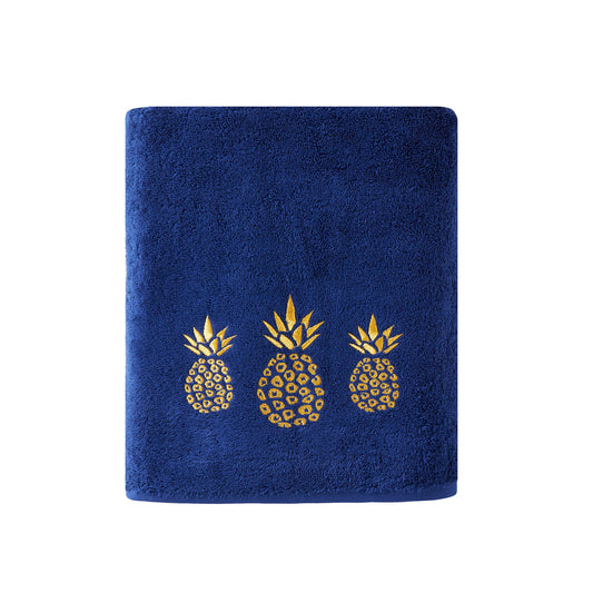 SKL Home by Saturday Knight Ltd. Gilded Pineapple Bath Towel, Navy