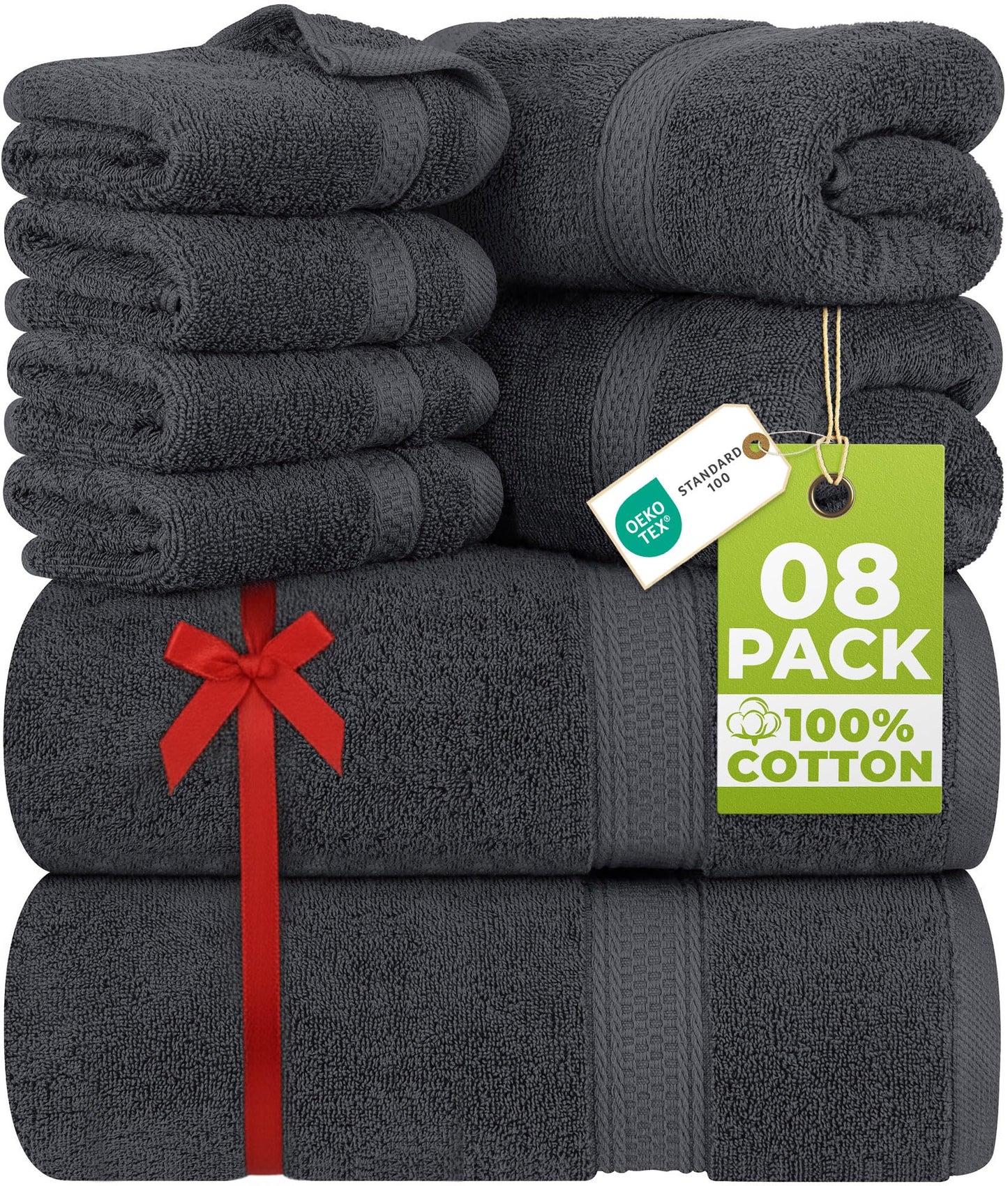 Utopia Towels 8 Piece Luxury Towel Set - Majestic Plush, Super Absorbent & Quicker-to-Dry, Thick 100% Ring Spun Cotton Towels for Bathroom, Spa…