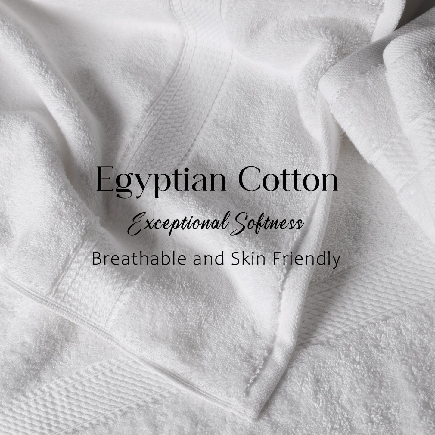 Superior Egyptian Cotton Pile 6 Piece Towel Set, Includes 2 Bath, 2 Hand, 2 Face Towels/Washcloths, Ultra Soft Luxury Towels, Thick Plush Essentials…