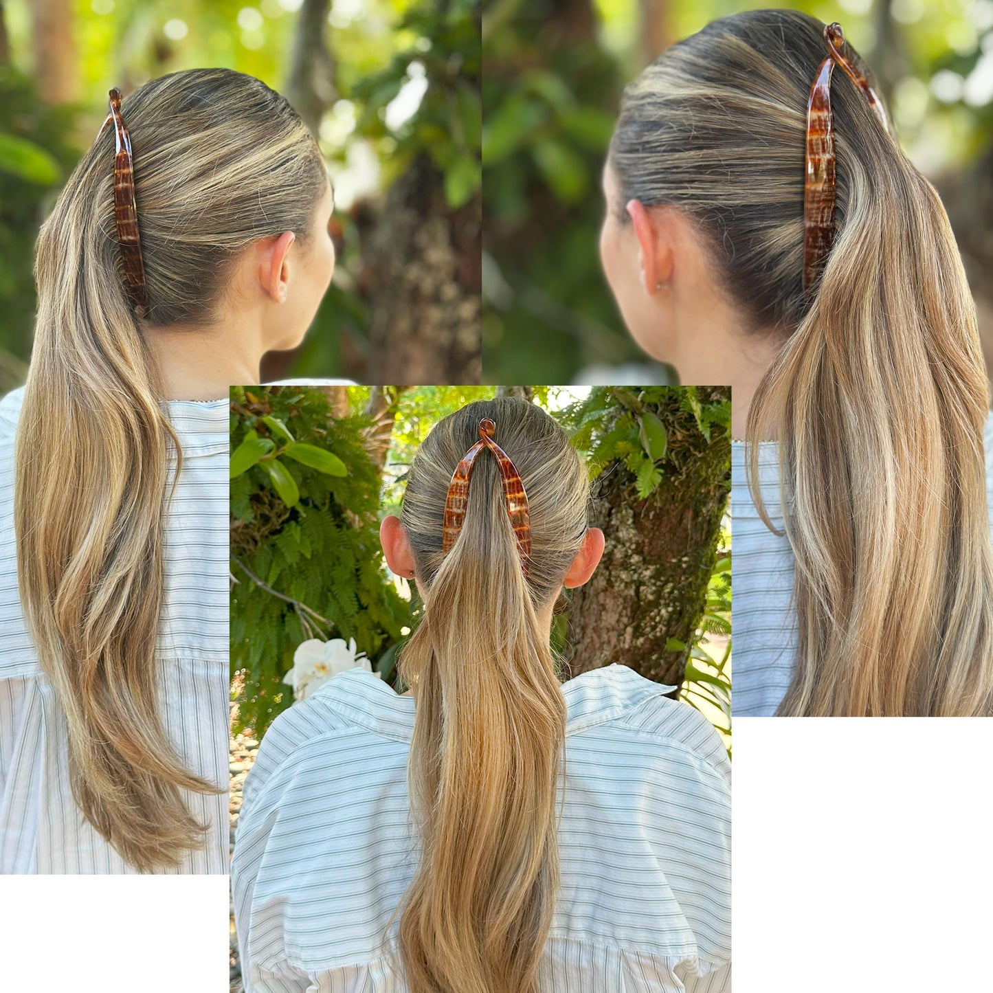 Camila Paris CP3097 French Extra Large Banana Clip Hair Comb, Classic Banana Clips Hair for Thick Hair Ponytail Holder Interlocking Styling Clips