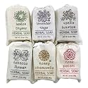 Greenwich Bay Trading Co. Herbal Bar Soap Set, 6 Scents, 6.4 Oz Each - Lemon Thyme, Lavender Sage, Vanilla Bourbon, Tobacco Flower, Honey Chamomile