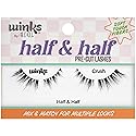 Ardell Winks Half & Half Eyelashes Pre-Cut Lashes Winks & Crush - Mix & Match Wispy Cat Eye Lashes Strips, Natural Look False Eyelashes, 1 Pack