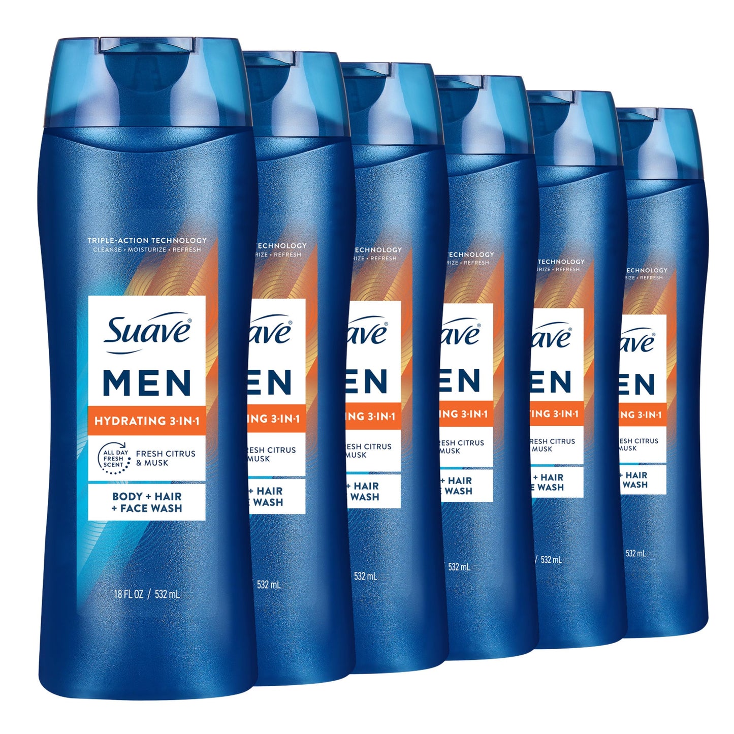 Suave Men Hydrating 3-in-1 Body + Hair + Face Wash with Glycerin & Vitamin E, Cleanse, Moisturize, Refresh, No Parabens or Pthalatates, Long-Lasting Beauty and Personal Care Suave Default Title