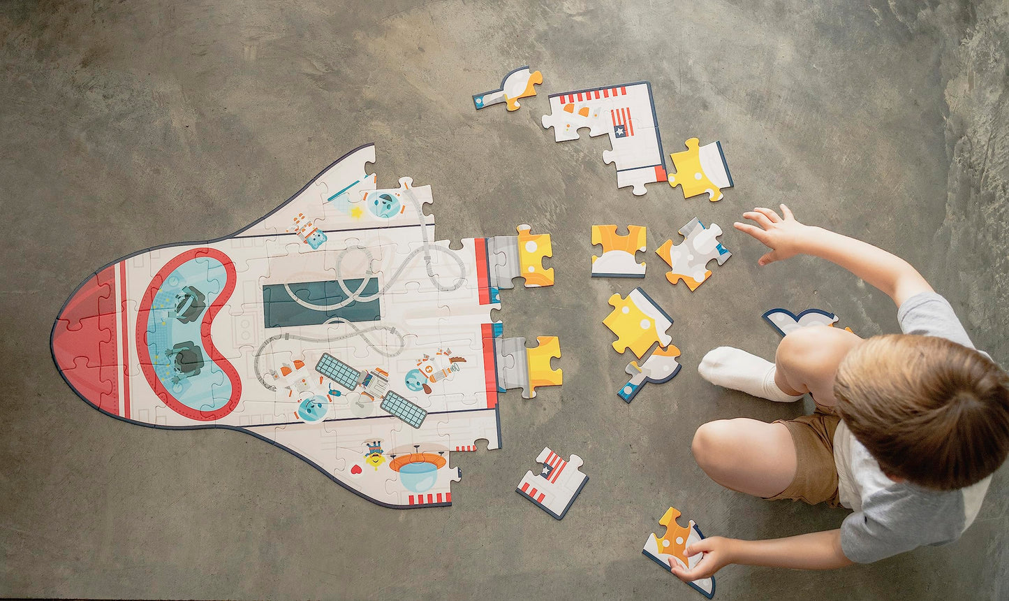 Chuckle & Roar Educational 50 PC Floor Puzzle Spaceship Edition