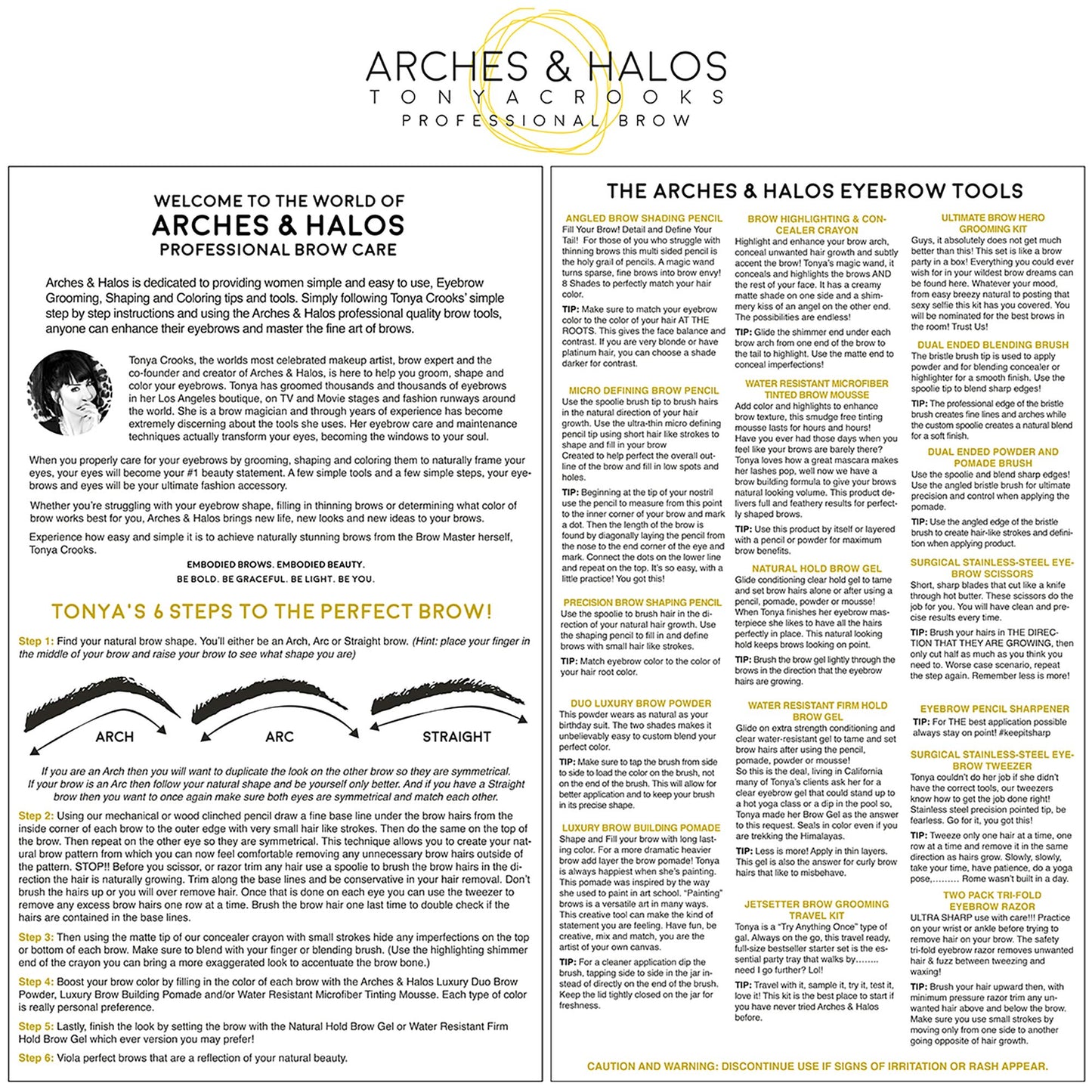 Arches and Halos Two Pack Tri-Fold Eyebrow Razor - Travel Size Eye Brow Razors for Women - Rust-Proof - Ease to Use for Precise Shaving - 1 pc