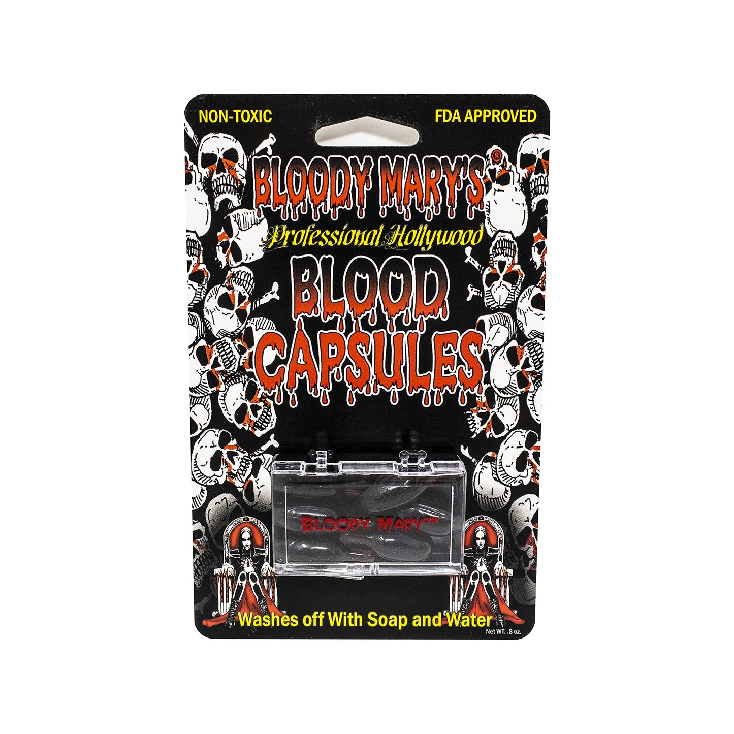 Bloody Mary's Professional Hollywood Fake Blood Capsules Vampire FX Special Effects Horror Halloween (6 PACK)
