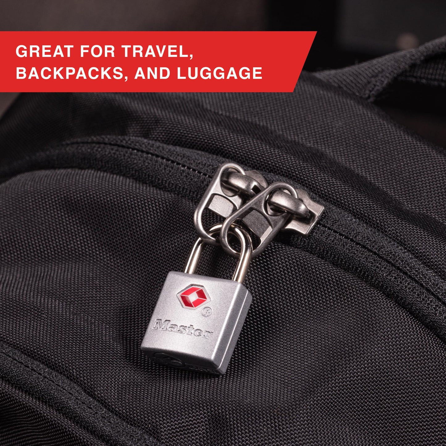 Master Lock Brass TSA Locks for Luggage with Key, TSA Approved Keyed Padlock for Backpacks, Suitcases, and Luggage, Zipper Lock, 4 Pack, 4683Q