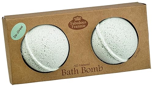 Fabulous Frannie De-Stress Natural, Handmade Bath Bomb Set, Rich in Essential Oil, Mineral Salt, Coconut Oil, Witch Hazel, Fizzies to Moisturize Skin…