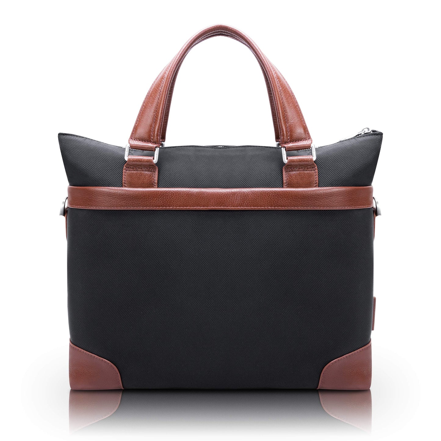 McKleinUSA EASTWARD, 1680D Ballistic Nylon with Leather Trim, 15" Nylon, Two-Tone, Laptop & Tablet Briefcase, Black (78395)