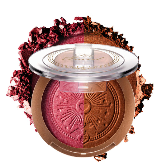 Too Faced Sun Bunny Blushing Bronzer | Dual-Shade Sheer, Luminous Bronzer Blush with Pink Undertones to Mimic Natural Flush, Fuchsia Bunny, 0.28 Ounce Beauty & Personal Care Too Faced