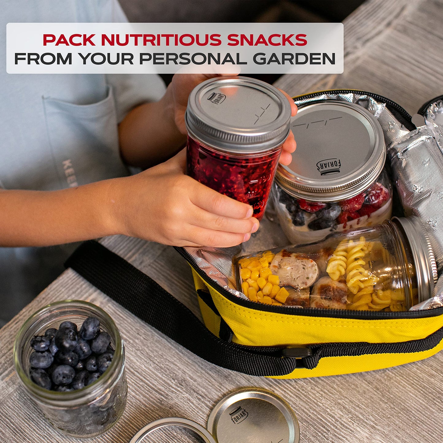 FORJARS - Wide Mouth Canning Lids, 100-Pack - Create Airtight Seals on Mason Jars to Preserve Food for Meal Prep & Emergency Food Storage - 3.4 In.…