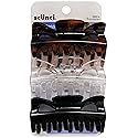 Scunci 9 cm Black Clear Tortoise Jaw Clip, 3 ct