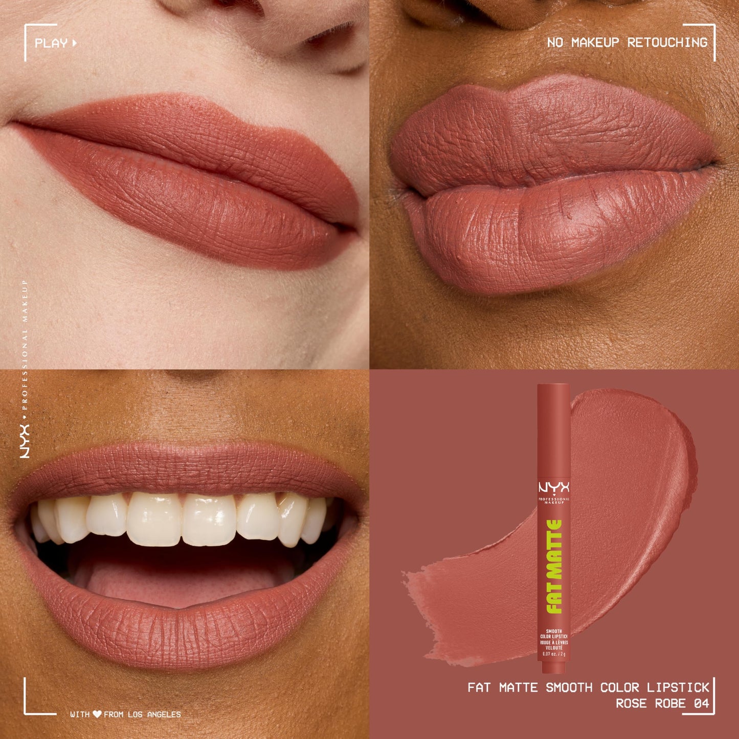 NYX PROFESSIONAL MAKEUP Fat Matte Lipstick, Pigmented, Smoothing, & Non-Drying Lip Crayon, Long Lasting Lip Makeup, Vegan & Cruelty Free - Rose Robe Beauty and Personal Care NYX PROFESSIONAL MAKEUP