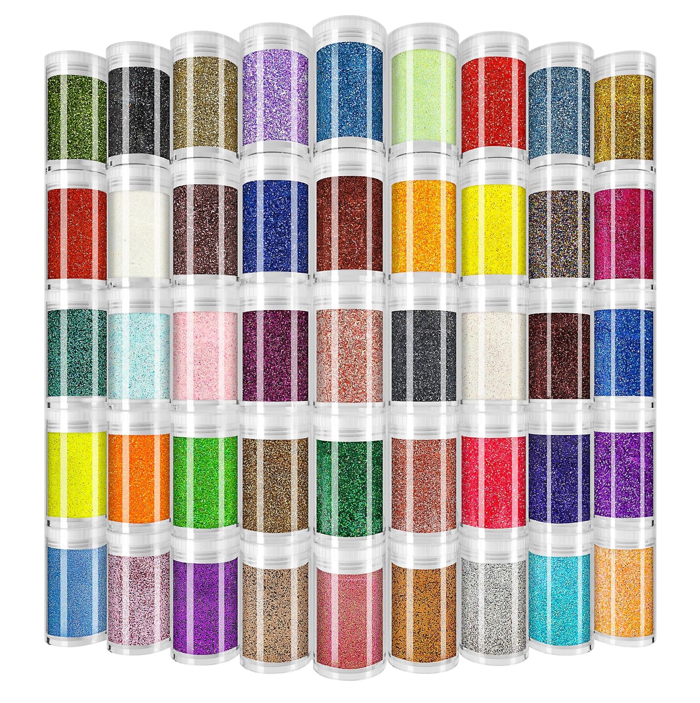 Ultra Fine Glitter for Nails, Set of 45 Colors, Extra Fine Resin Glitter Powder, Holographic & Iridescent Glitter for Epoxy Resin, Body Glitter