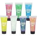 Iridescent Glitter Body Paint Gel - 7 Color Cosmetic Set 10 ml Tubes Makeup Glitter Gel for Hair, Body, Face Shimmer - Great for Dress Up, Festival