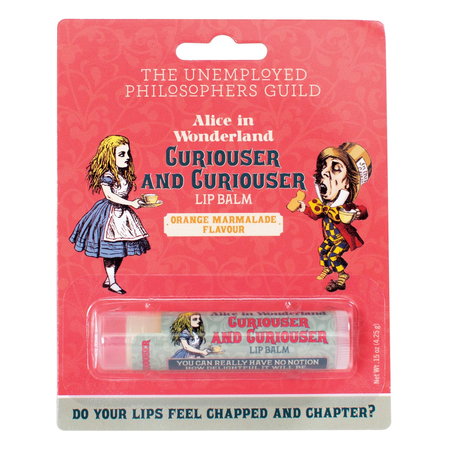 The Unemployed Philosophers Guild Alice in Wonderland Curioser and Curioser Lip Balm - Orange Marmalade Flavored, Cruelty-Free, Made in the USA