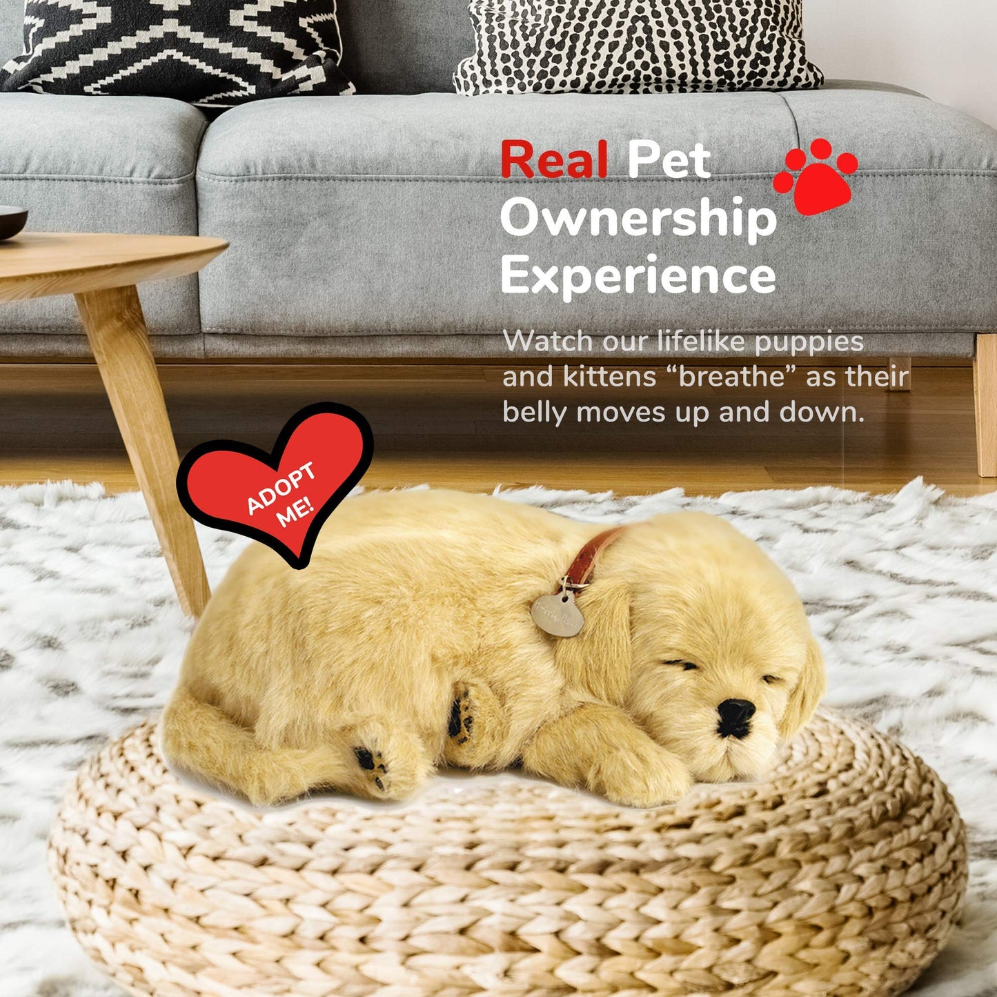 Perfect Petzzz - Original Petzzz Golden Retriever, Realistic, Lifelike Stuffed Interactive Pet Toy, Companion Pet with 100% Handcrafted Synthetic Fur