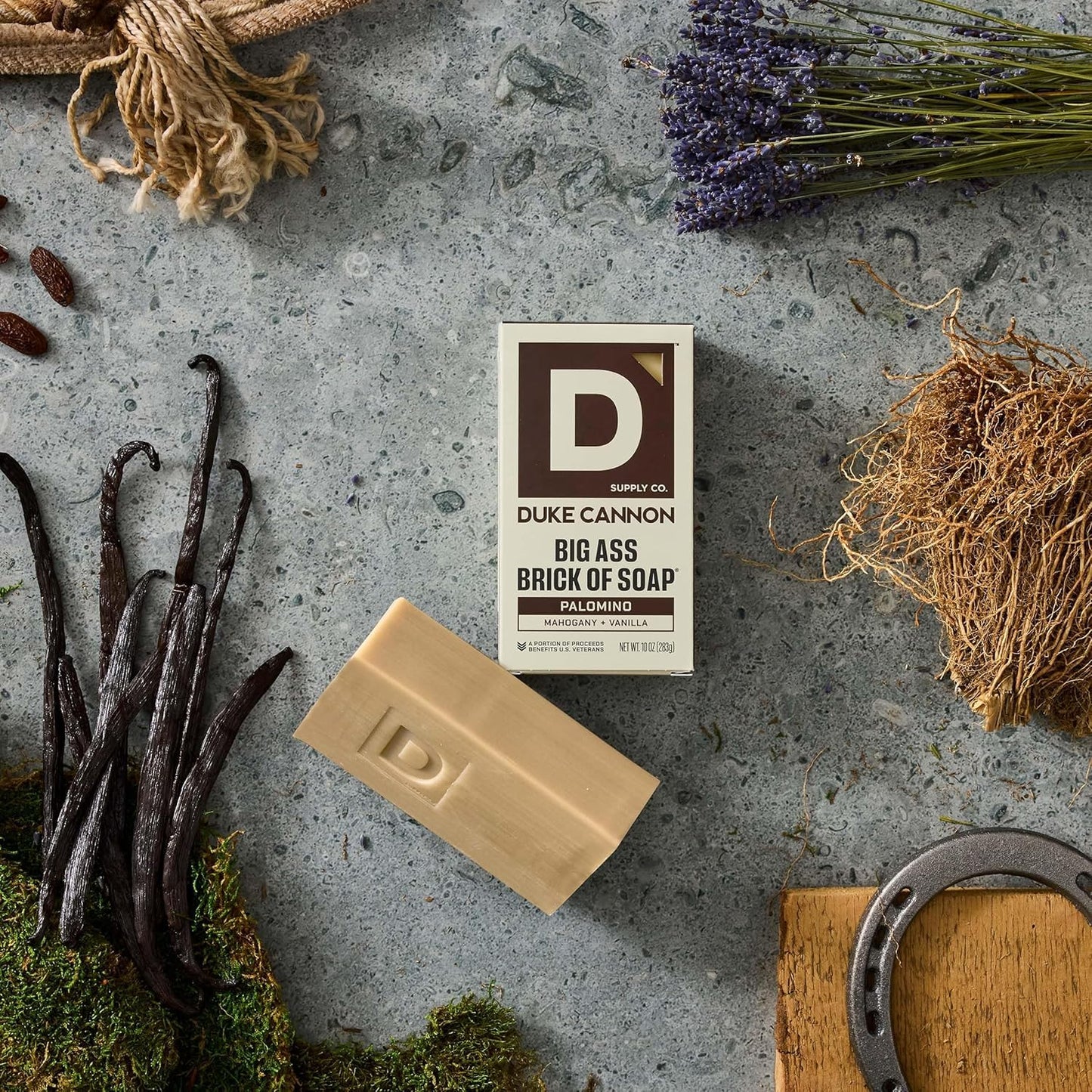 Duke Cannon Supply Co. Palomino Big Brick of Soap for Men - 10 oz - Mahogany + Vanilla Scent - Triple-Milled Men's Bar Soap - Deep-Cleansing Bath Bar
