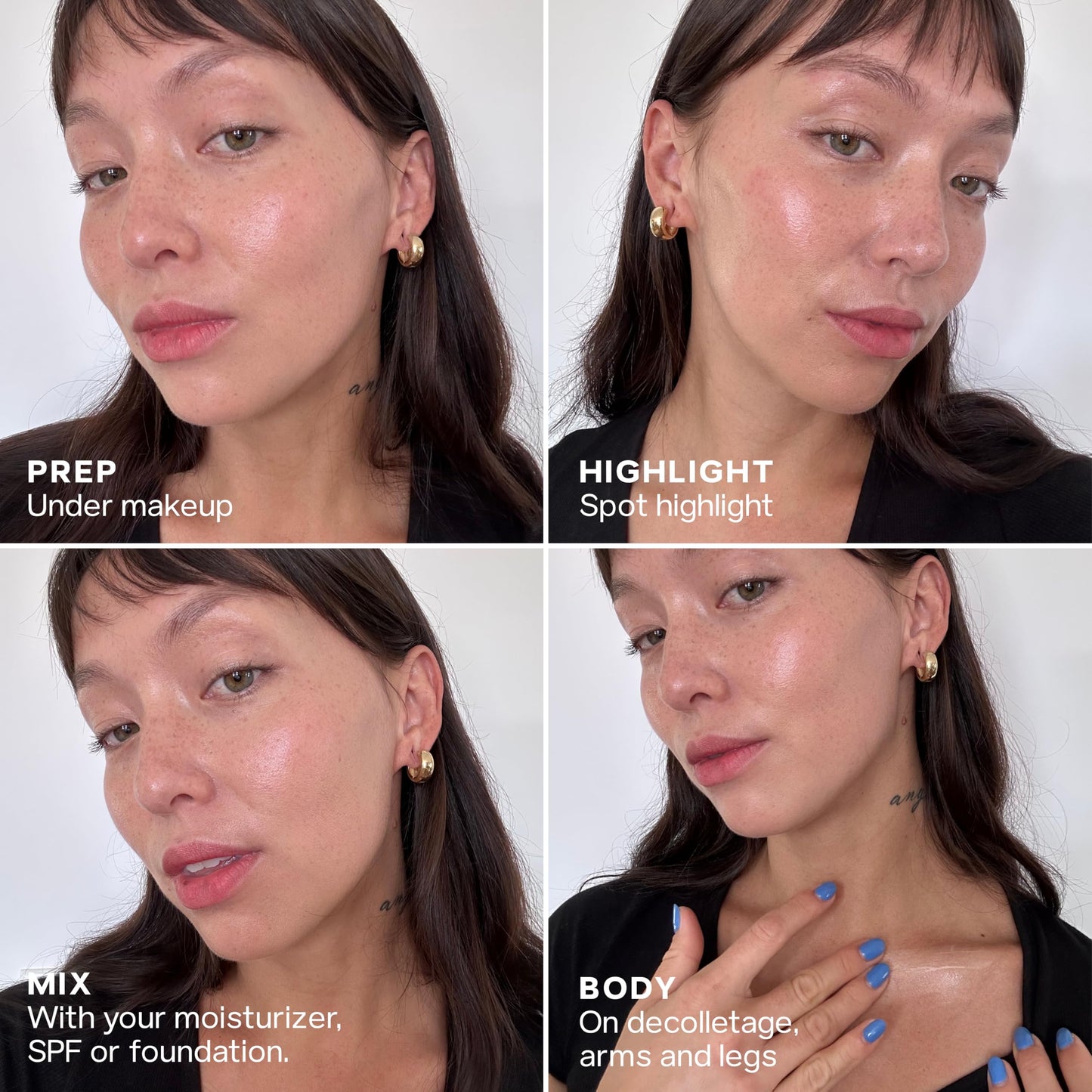 Saie Glowy Super Gel - Hydrating Makeup Primer and Illuminating Glow Serum Enriched with Vitamin C and Squalane Oil - All-Over Liquid Highlighter