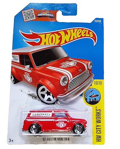 Hot Wheels 2016 HW City Works '67 Austin Mini Van 175/250, Red
