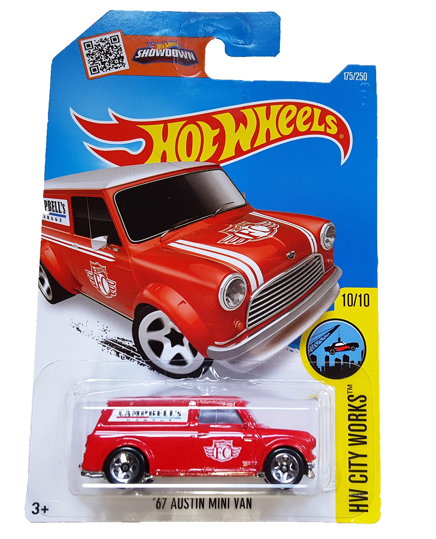 Hot Wheels 2016 HW City Works '67 Austin Mini Van 175/250, Red