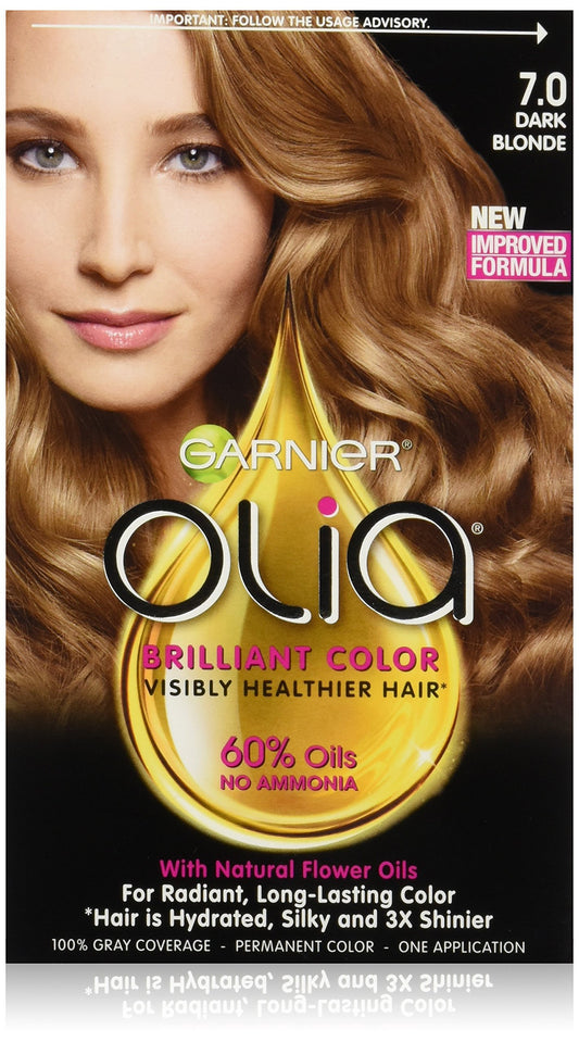 Garnier Hair Color Olia Ammonia Free Permanent 7.0 Dark Blonde (1 Kit) Blonde Hair Dye Beauty & Personal Care Garnier