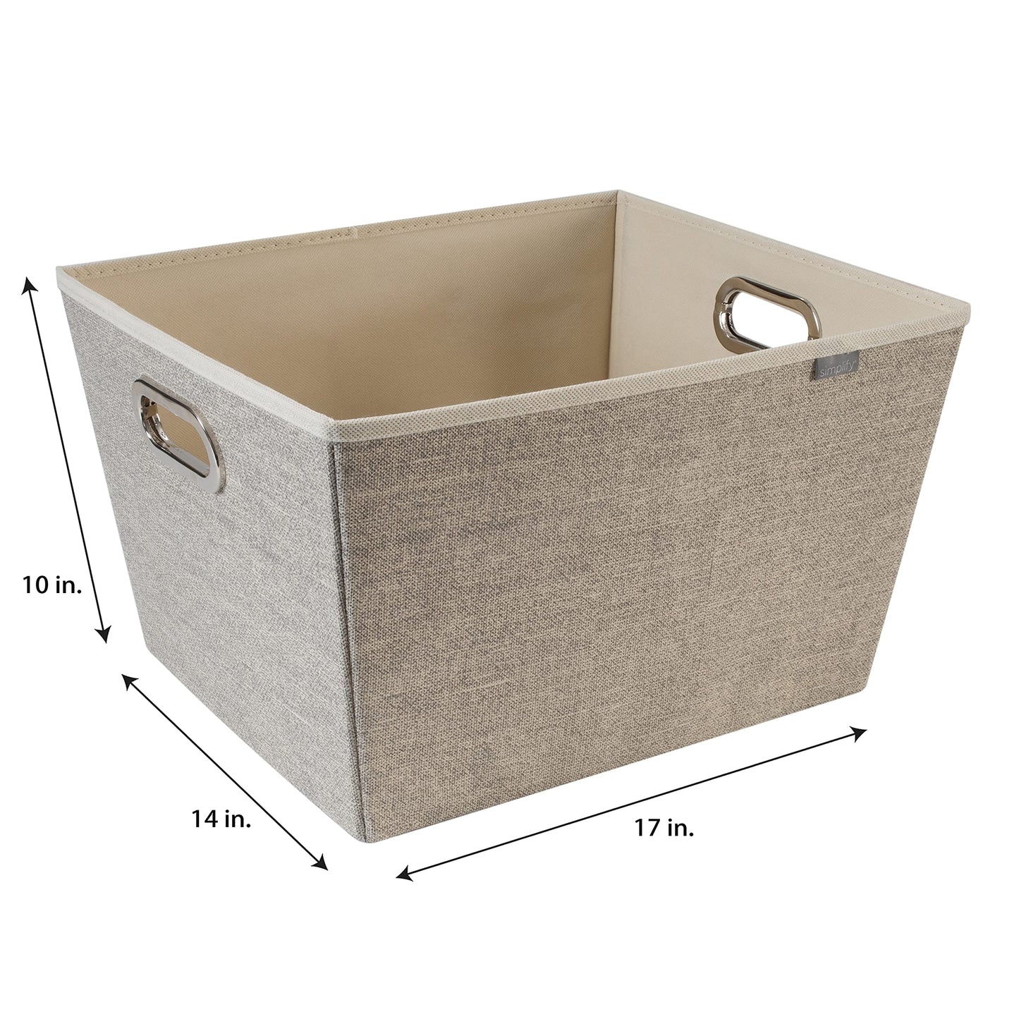 Simplify Large Grommet Bin in Faux Jute, Heavy Duty Storage Basket for Décor, Nursery, Office