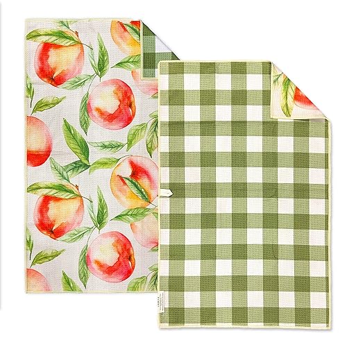 Reversible Microfiber Towel - Ultra Absorbent, Quick-Drying Hand Towels - Modern Design, Scratch-Free, Lint-Free for Kitchen, Bathroom, Car Cleaning…