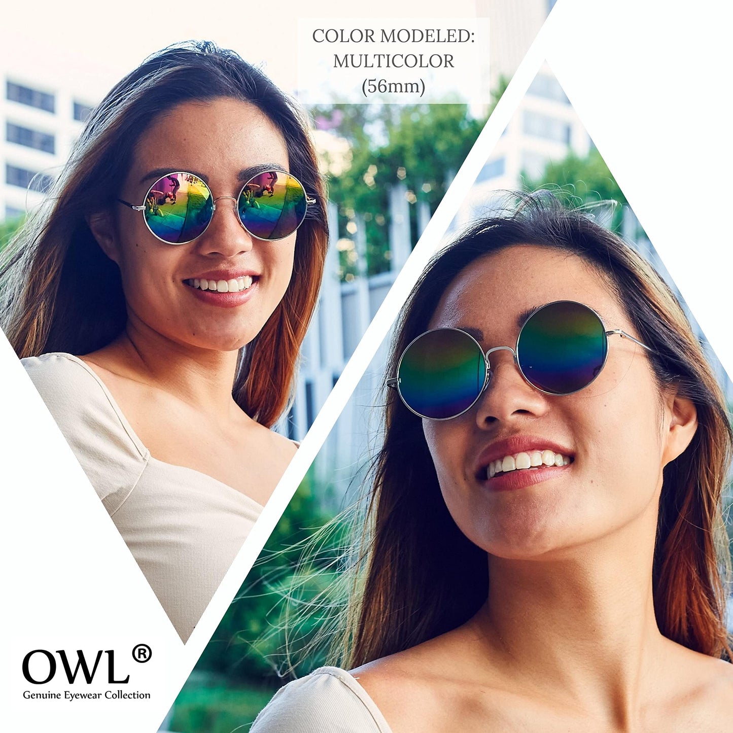 OWL Oversized Round Hippie Sunglasses, Metal Frame, UV 400, Circle Costume Glasses 3 Pairs Variety Pack
