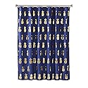 SKL Home by Saturday Knight Ltd. Gilded Pineapple Fabric Shower Curtain, Navy/Gold