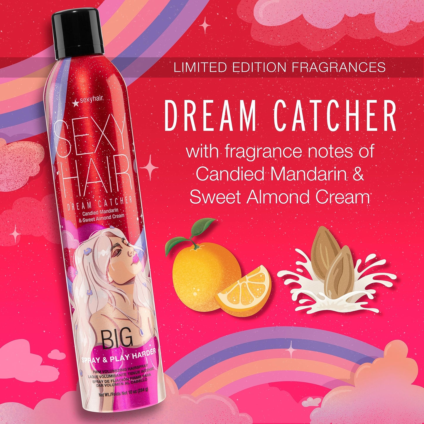 SexyHair Big Spray & Play Harder Firm Volumizing Hairspray, 10 Oz | Dream Catcher | All Day Hold and Shine | Up to 72 Hour Humidity Resistance Beauty and Personal Care SexyHair