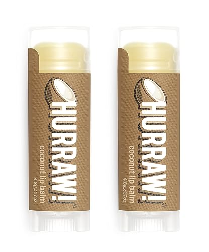 Hurraw! Coconut Lip Balm, 2 Pack: Organic, Certified Vegan, Cruelty and Gluten Free. Non-GMO, 100% Natural Ingredients. Bee, Shea, Soy and Palm Free.