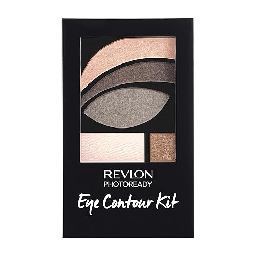 Revlon PhotoReady Eye Contour Kit, Eyeshadow Palette with 5 Wet/Dry Shades & Double-Ended Brush Applicator, Metropolitan (501), 0.1 oz